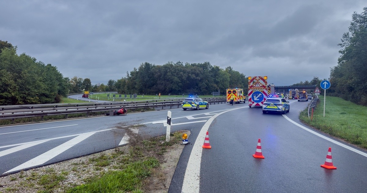 Image accompanying +UPDATE+ Motorradfahrer von Auto erfasst: 24-Jähriger stirbt bei Unfall auf der A73 bei Forchheim, from tvo.de